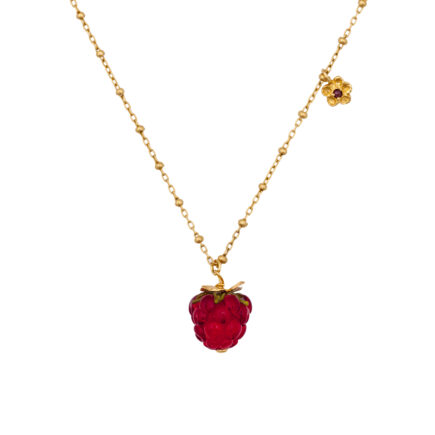 red raspberry pendant with flower