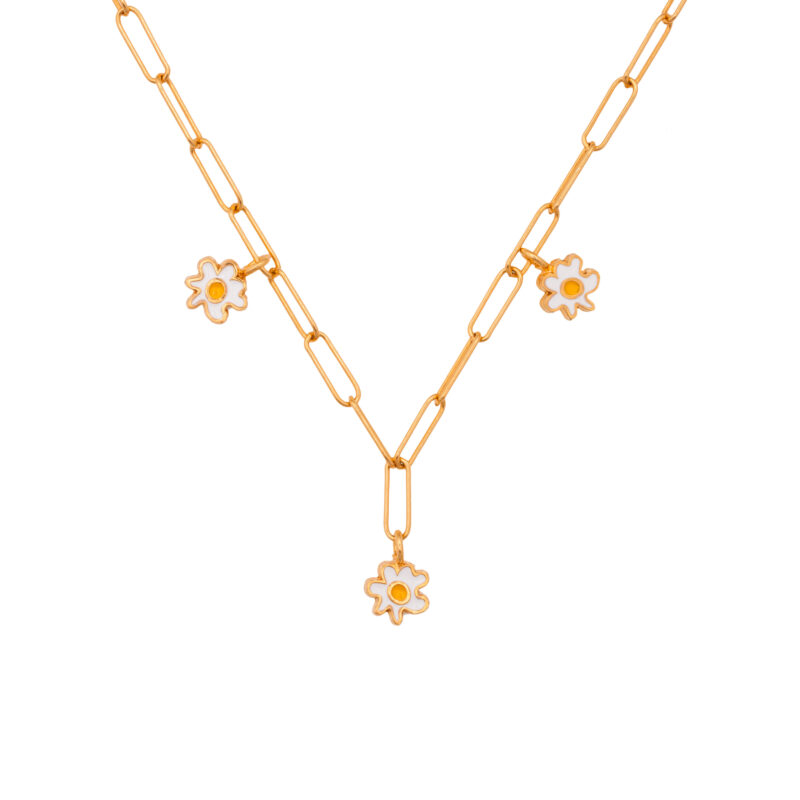 10 decoart flowers camomile necklace chain