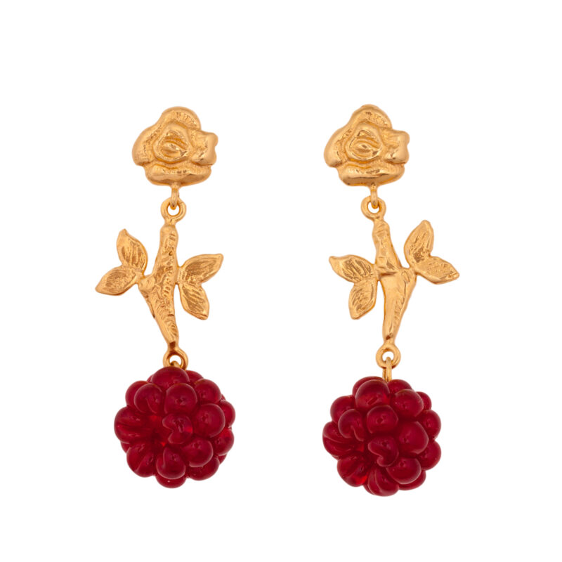 roses and raspberries earrings