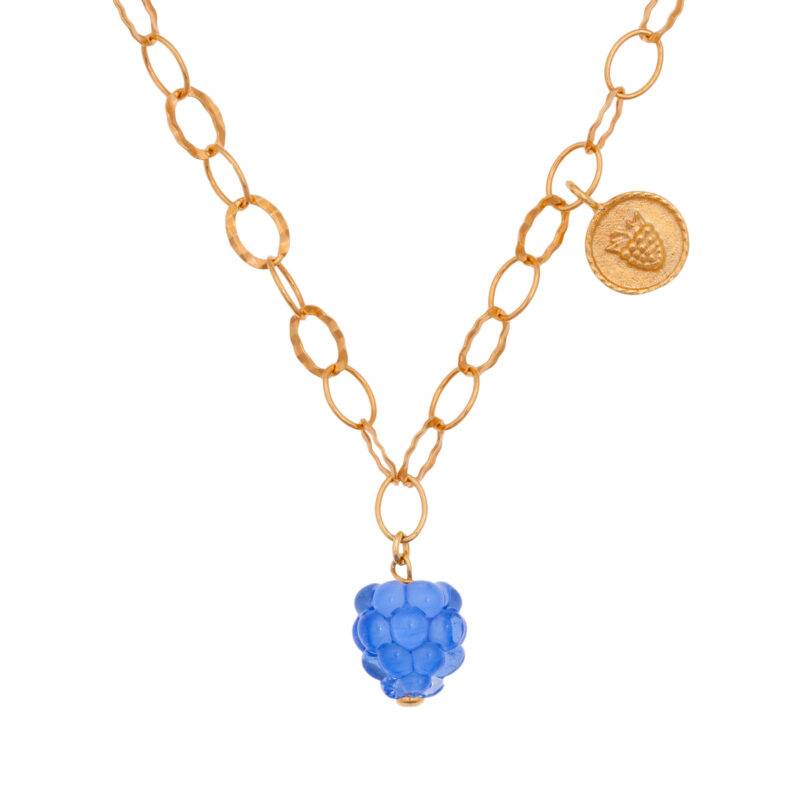 blue raspberry pendant with coin