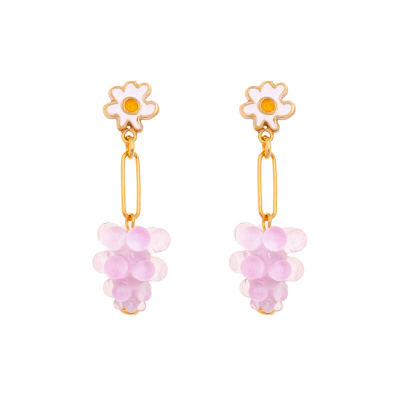 10decoart earrings with light pink berry