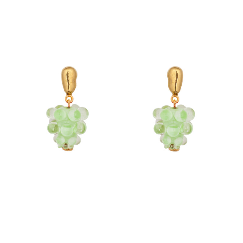 light gereen earrings, grapes from 10 decoart. Beautiful design