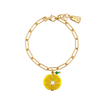 lemon slice on chain bracelet .gives Sicilian vibe.