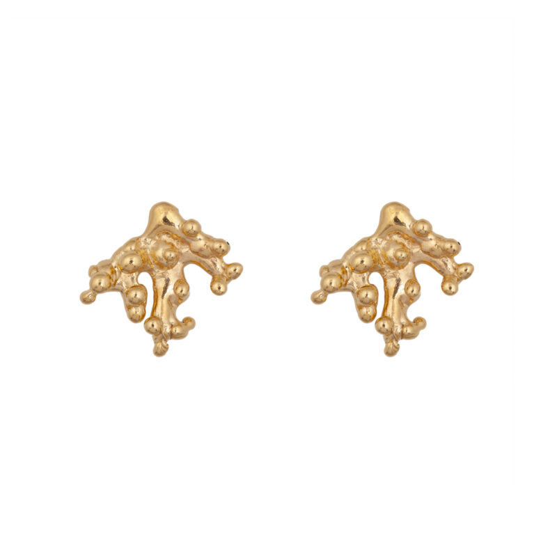 golden coral earrings