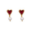 red hearts earrings