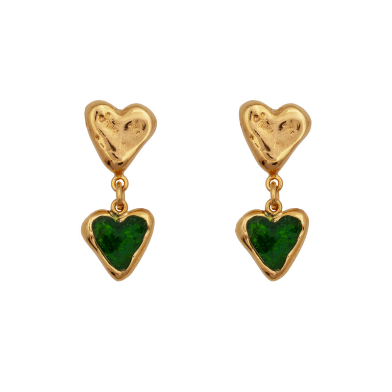hearts and green enamel from 10 decoart