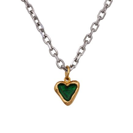 green heart pendant