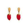 red wild strawberries on gold. Earrings from 10 decoart