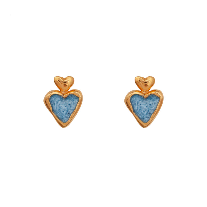 blue pearly hearts earrings from 10 decoart