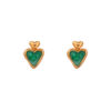 earrings 10 decoart. Green enamel and goldplated hearts