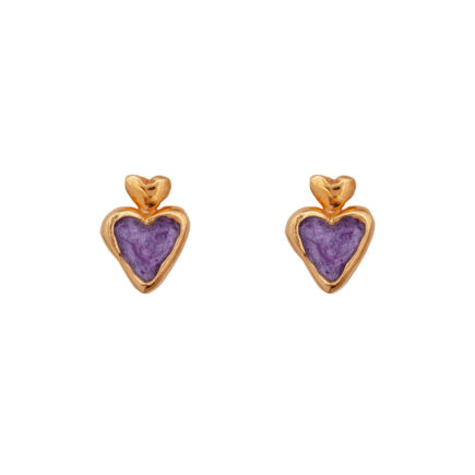 violet hearts earrings
