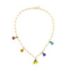 fruits , happy face, sicilian summer necklace on chain gold plated