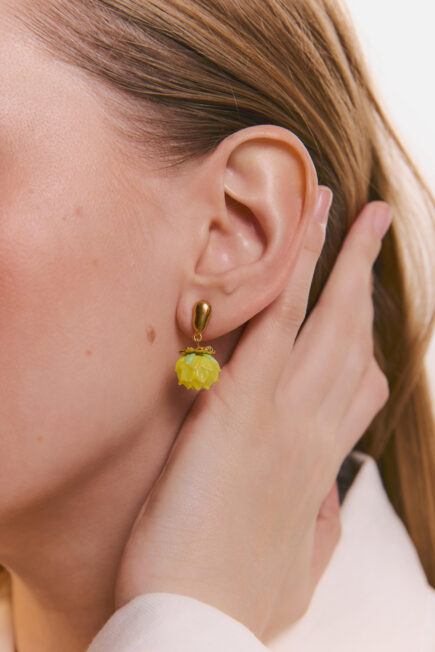 mimosa yellow earrings from 10 decoart