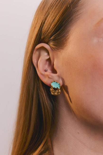 earrings with blue enamel. Goldplated from 10 decoart