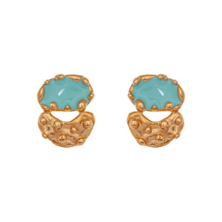 turquoise enameled goldplated earrings 10 decoart