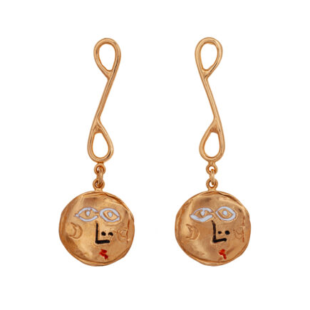 picasso inspiration ceramics plates earrings with faces
