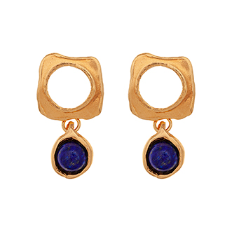 Earrings with lapis lazuli. Goldplated