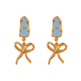 bow earrings with enamel