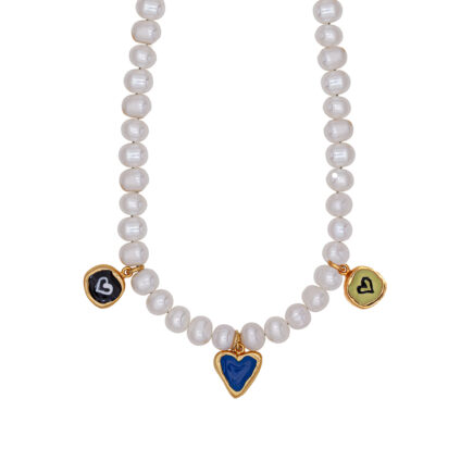 pearls and hearts necklace