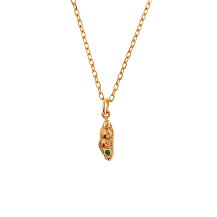 pendant with peas. Goldplated silver