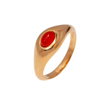 ancient ring with natural carnelian