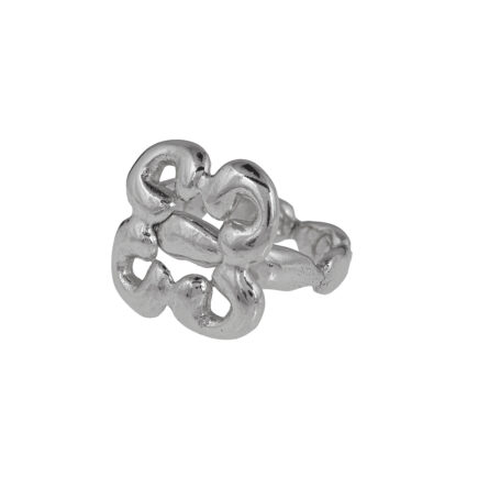 silverr ring 10decoart. Flower sculptural artistic design