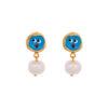 blue faces earrings