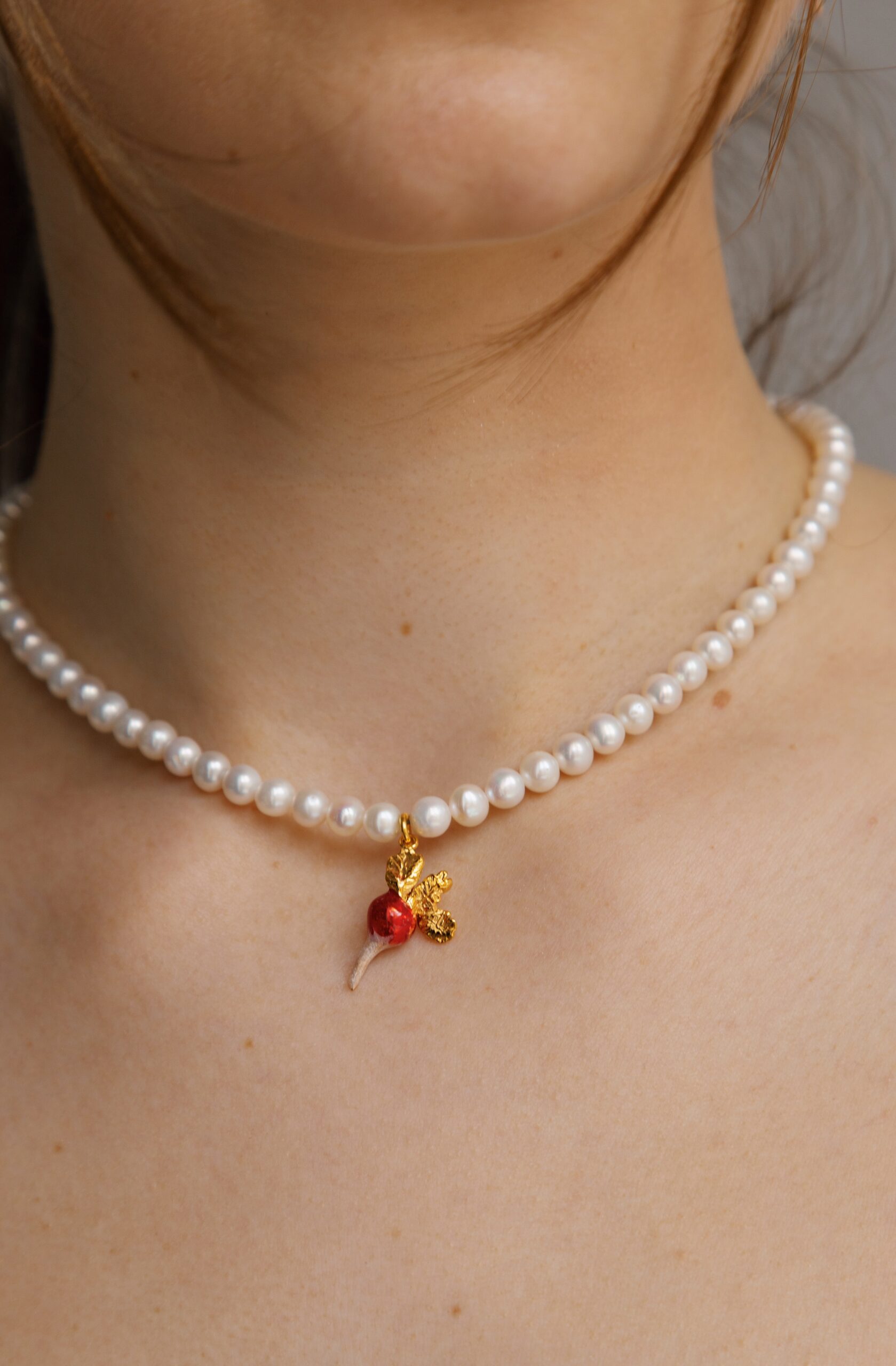 spring motif, enameled radish